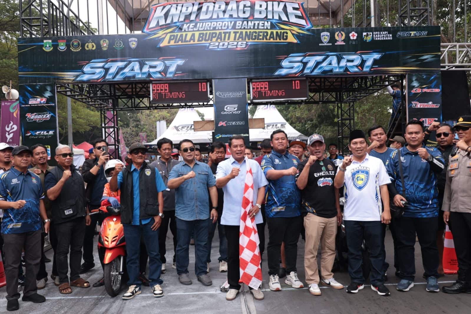 Bupati Maesyal Rasyid mendukung KNPI Drag Bike di Kabupaten Tangerang untuk mencegah balap liar dan mengarahkan hobi anak muda.