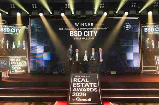 Sinar Mas Land memborong lima penghargaan IREA 2026 untuk BSD City, Grand Wisata, Hiera, dan NuOne at Arcova. dalam ajang properti nasional.