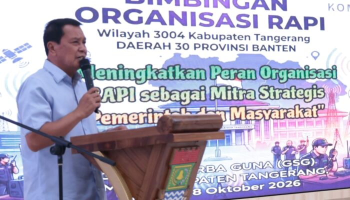Bupati Maesyal Rasyid membuka BO Akbar RAPI Wilayah 3004 dan menekankan pentingnya etika komunikasi serta integritas anggota.