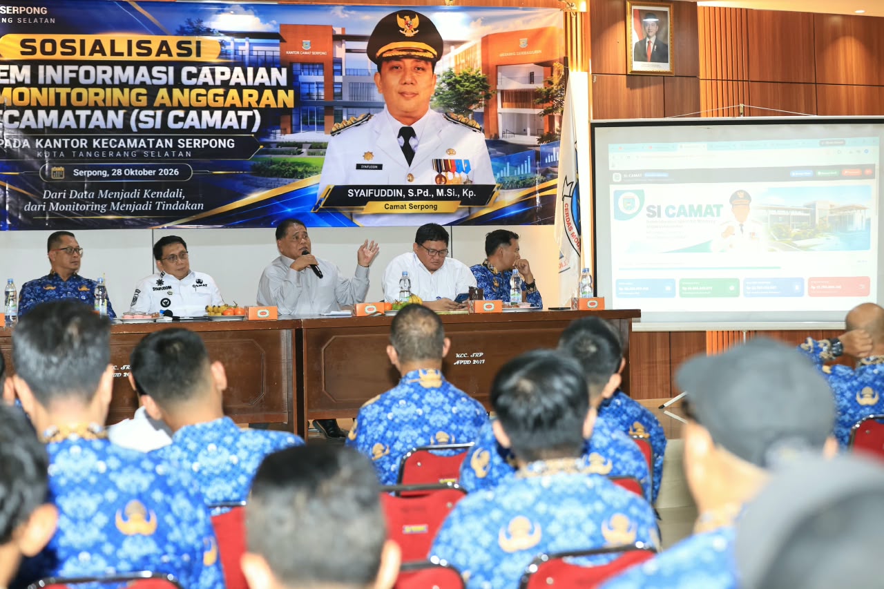 SI-CAMAT membantu Kecamatan Serpong memantau capaian program, realisasi anggaran, serta mendeteksi kendala pelaksanaan kegiatan.