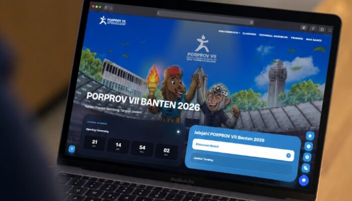 Website PORPROV VII Banten 2026 dilengkapi HELITA yang terhubung ke WhatsApp untuk mempermudah akses informasi bagi masyarakat.